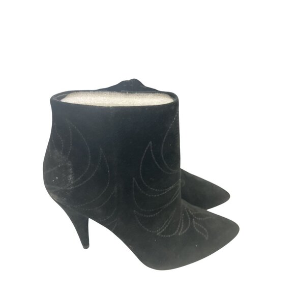 Aldo dinoto Women's Size 6 Black Suede Embroidered Design Ankle Booties NWB - Picture 4 of 9